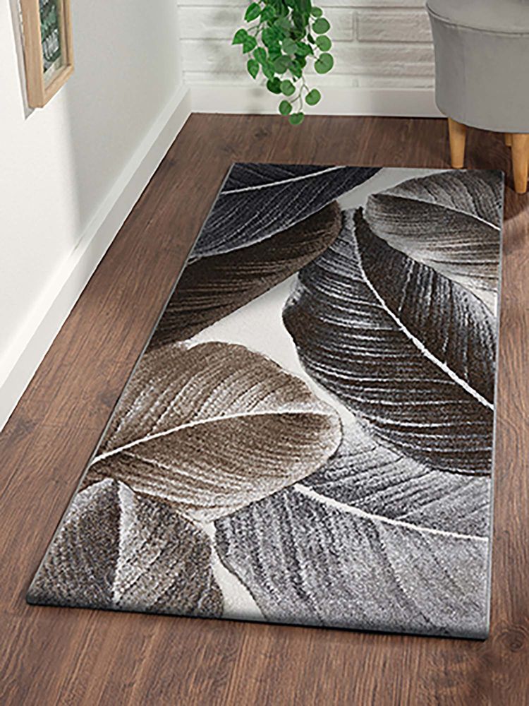 OBSESSIONS Brown Floral Polypropylene Jute Backing Bedside Runner-picture-22