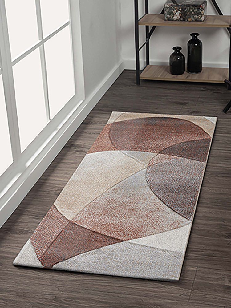 OBSESSIONS Brown Abstract Polypropylene Jute Backing Bedside Runner-picture-18