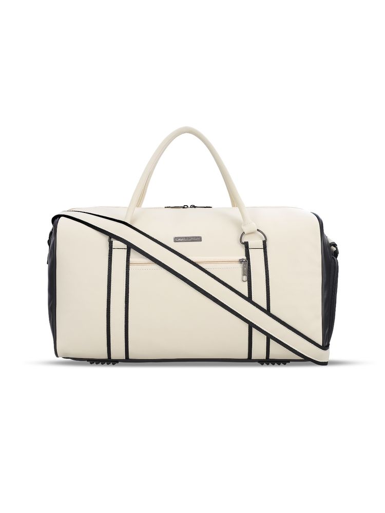 Lavie Sport Pilot 32L Unisex Duffle Bag (Black/Off White) (M)-image-32