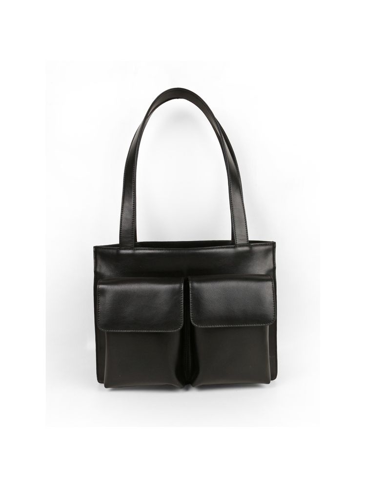 The House Of Ganges Barbara Vegan Leather Women Office Bag - Vanta Black (M)-picture-13