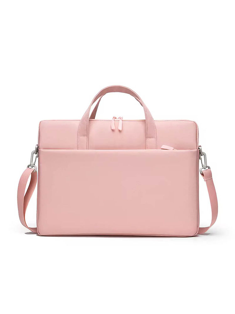 ABELARDO DE MODA Peach Solid Leather 16 Inch Laptop Bag and Detachable Strap-image-39