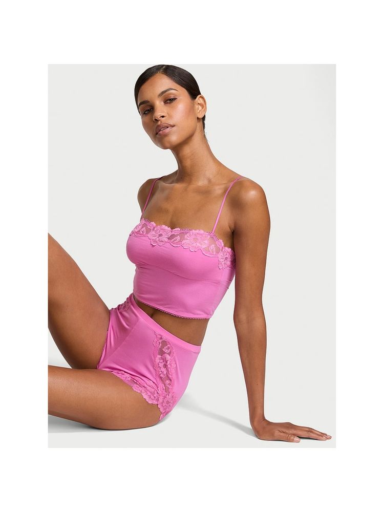 Victoria's Secret Pink Modal and Lace Trim Straight-Neck Cami & Shorts (Set of 2)-image-6