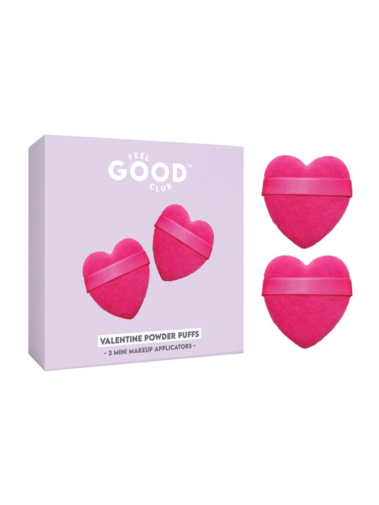 Feel Good Club Valentine Powder Puffs - Random Colours 2 Pc Mini Heart Shaped Makeup Blender Sponges-image-41