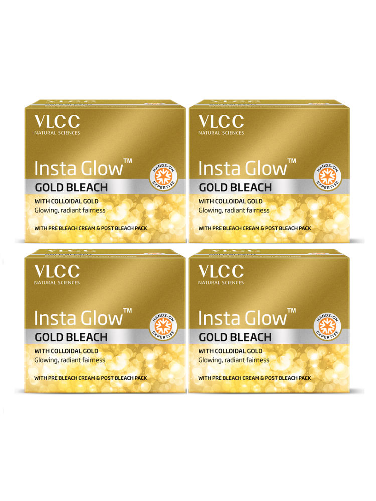 VLCC Insta Glow Gold Bleach - Pack of 4