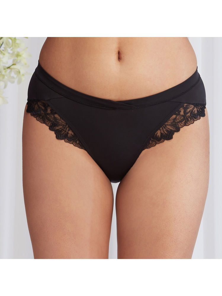 Nykd by Nykaa V Cut Lace Hipster Panty - Nyp343 Black-picture-12