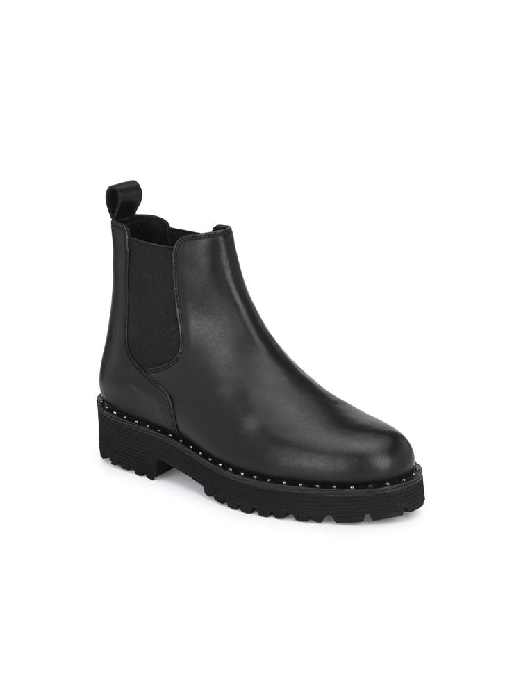 Delize Womens Black Flat Heel Mid Calf Boots-picture-17