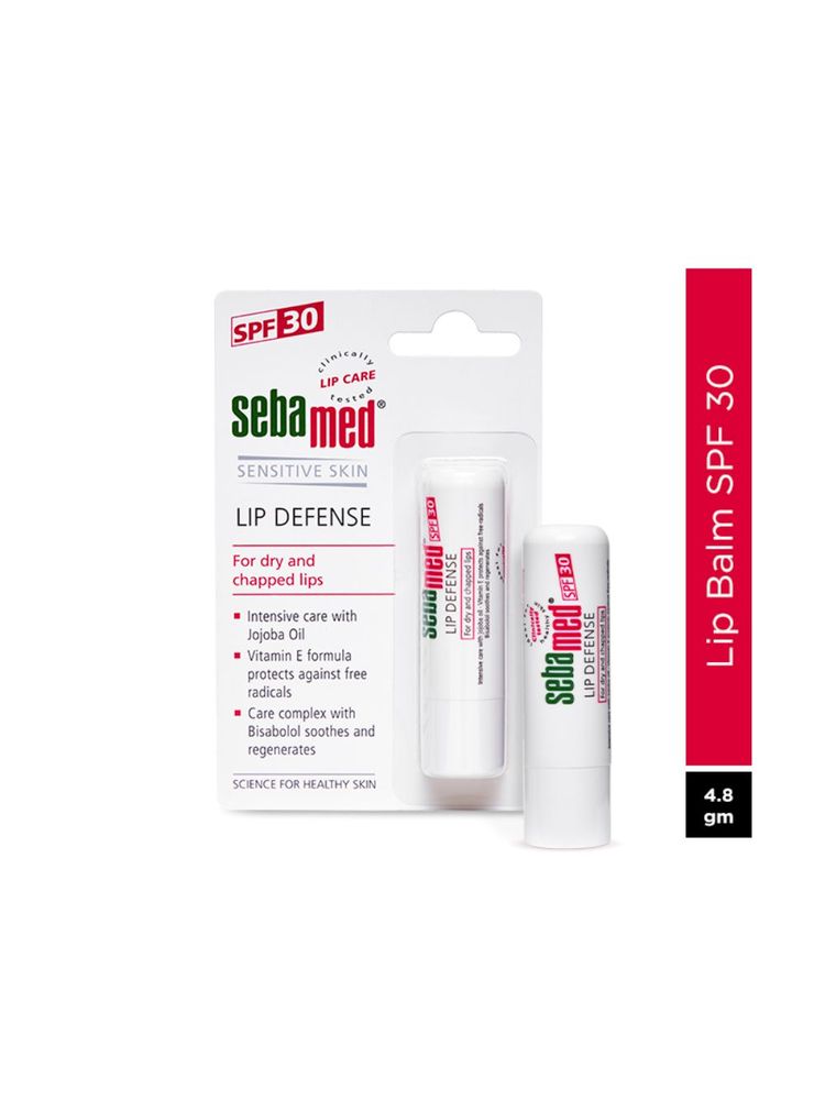 Sebamed Lip Defense, For Dry And Chapped Lips, With SPF 30, With Jojoba Oil And Vitamin E