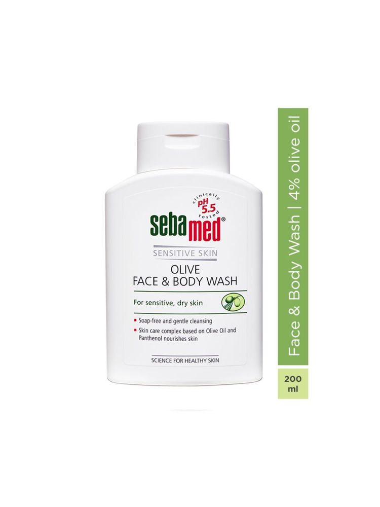 Sebamed Olive Face & Body Wash, PH 5.5, Soap Free, Sensitive Dry Skin, With Olive Oil & Panthenol-picture-0