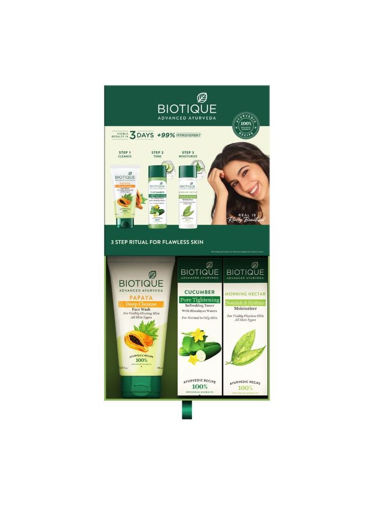 Biotique Advanced Ayurveda Face Wash, Toner & Moisturizer A Daily Skin Care Essential Gift Set-image-34