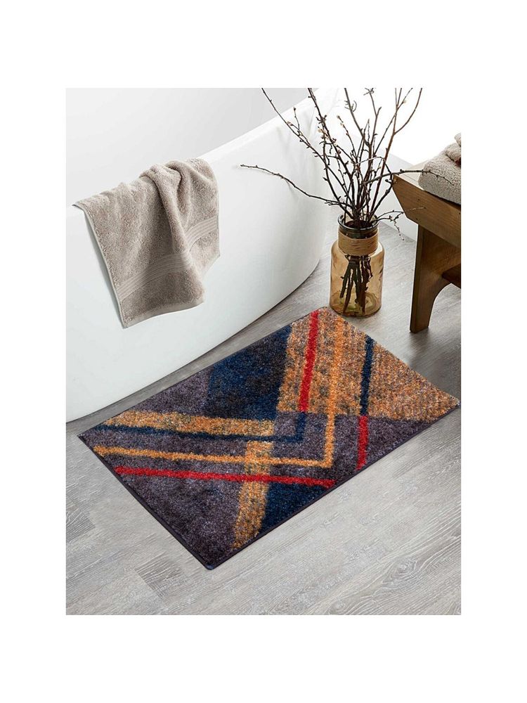 BIANCA Super Soft Designer Anti Slip Bath Mat Medium Geometric-Multi- Color-image-23