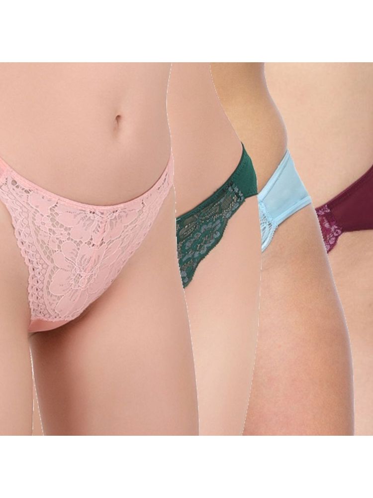 Curwish Lacy Wonders - Lace Panty - Multi-color (Pack of 4)-picture-28