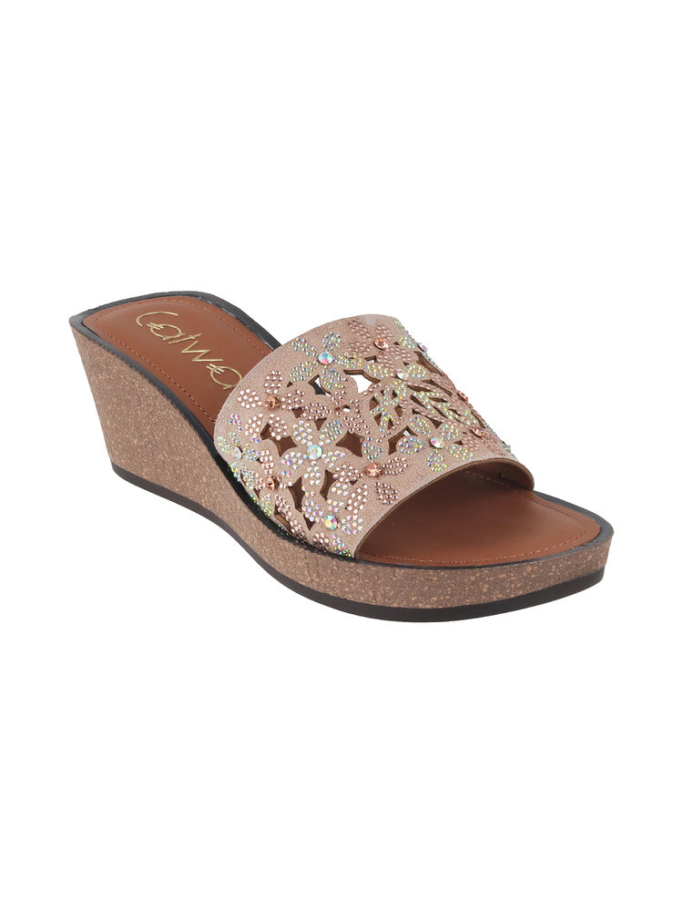Catwalk Women Round Toe Beige Wedges-picture-28