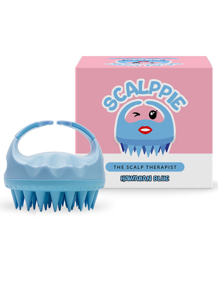 Scalppie Silicon Hair Scalp Massager & Shampoo Brush Scrub For Hair Growth & Anti Dandruff - Blue-picture-25
