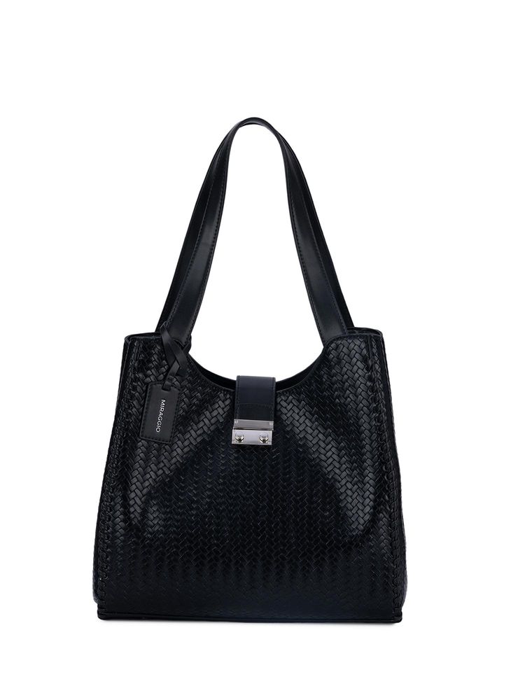 MIRAGGIO Thea Hobo Black Shoulder Bag (L)-image-34