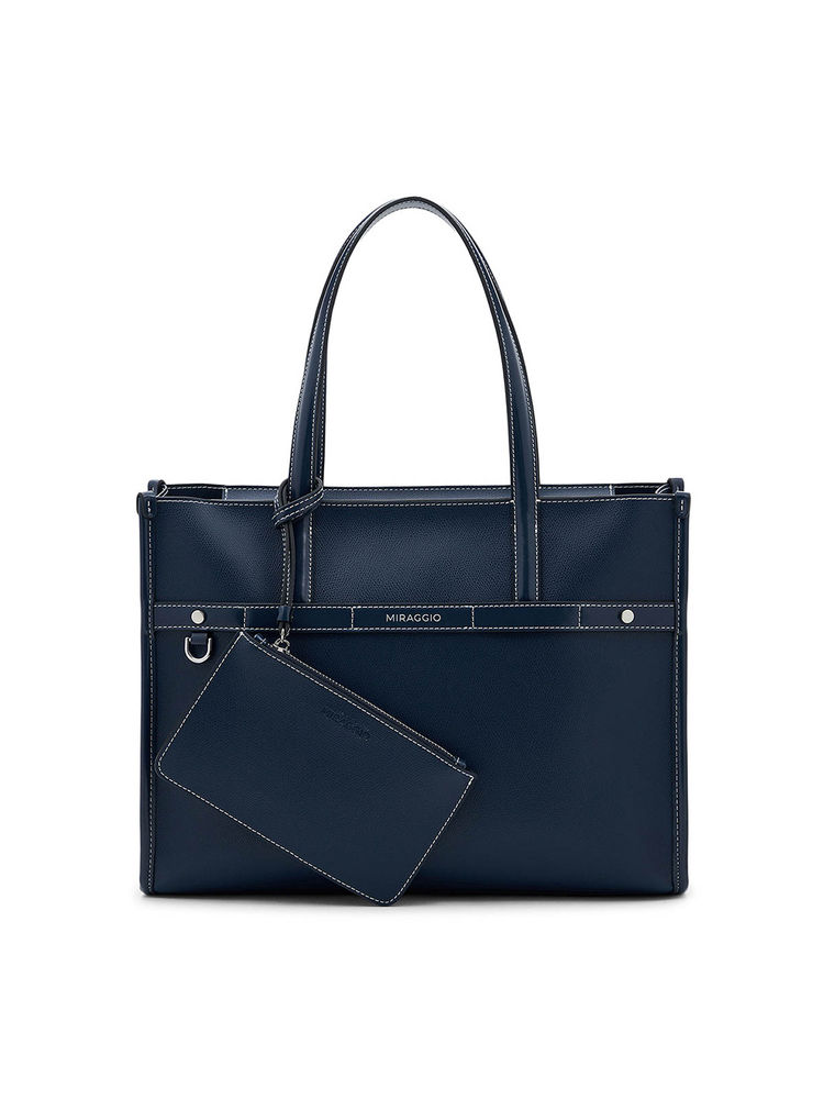 MIRAGGIO Blue Marcy Tote Bag with Pouch Pocket (Set Of 2) (L)-image-34