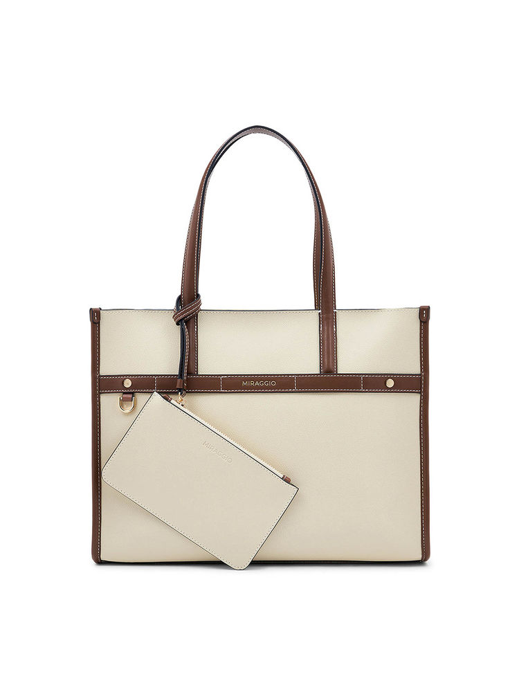 MIRAGGIO Ivory Marcy Tote Bag with Pouch Pocket (Set Of 2) (L)-picture-18