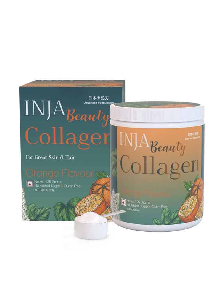 INJA Beauty Collagen for Skin- Hair & Nails- with Vit C- Glutathione- Biotin - Orange Flavour