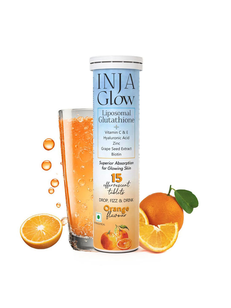Inja Glow Liposomal Glutathione Drop, Fizz & Drink Effervescent Tablets - Orange-image-42