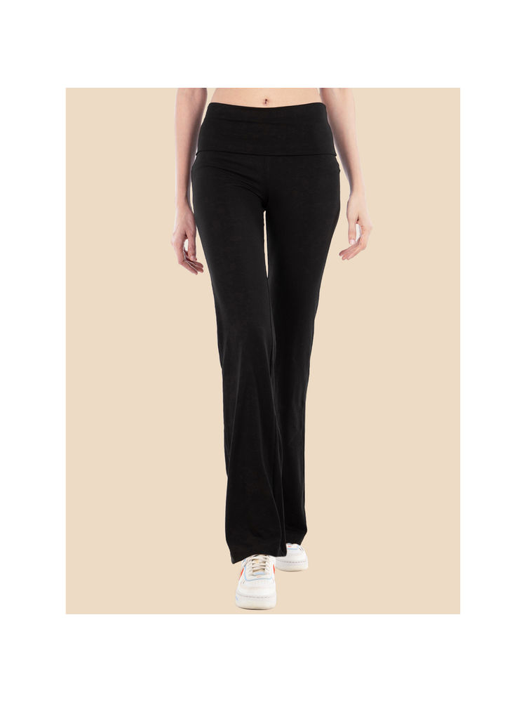 Nite Flite Black Foldover Yoga Pants