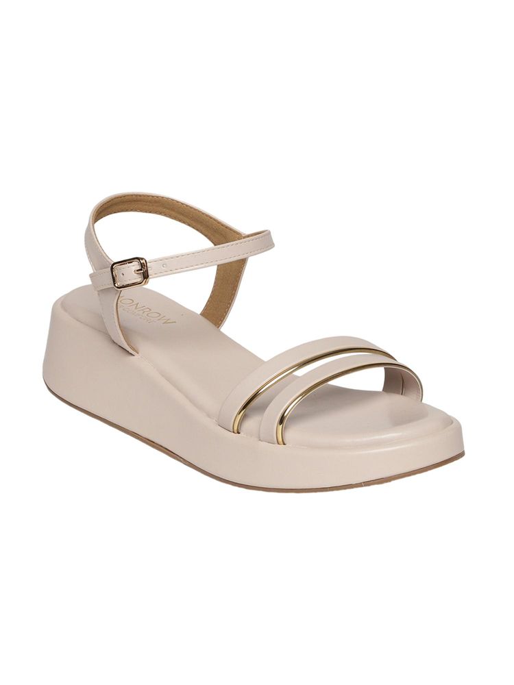 Monrow Womens Fliora Cream Wedges Heels-image-7