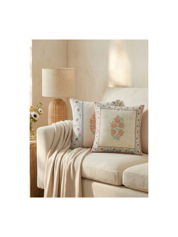 Haus & Kinder Beige Cotton Digital Printed Rouge and Rose Cushion Covers (Pack of 2)-picture-10