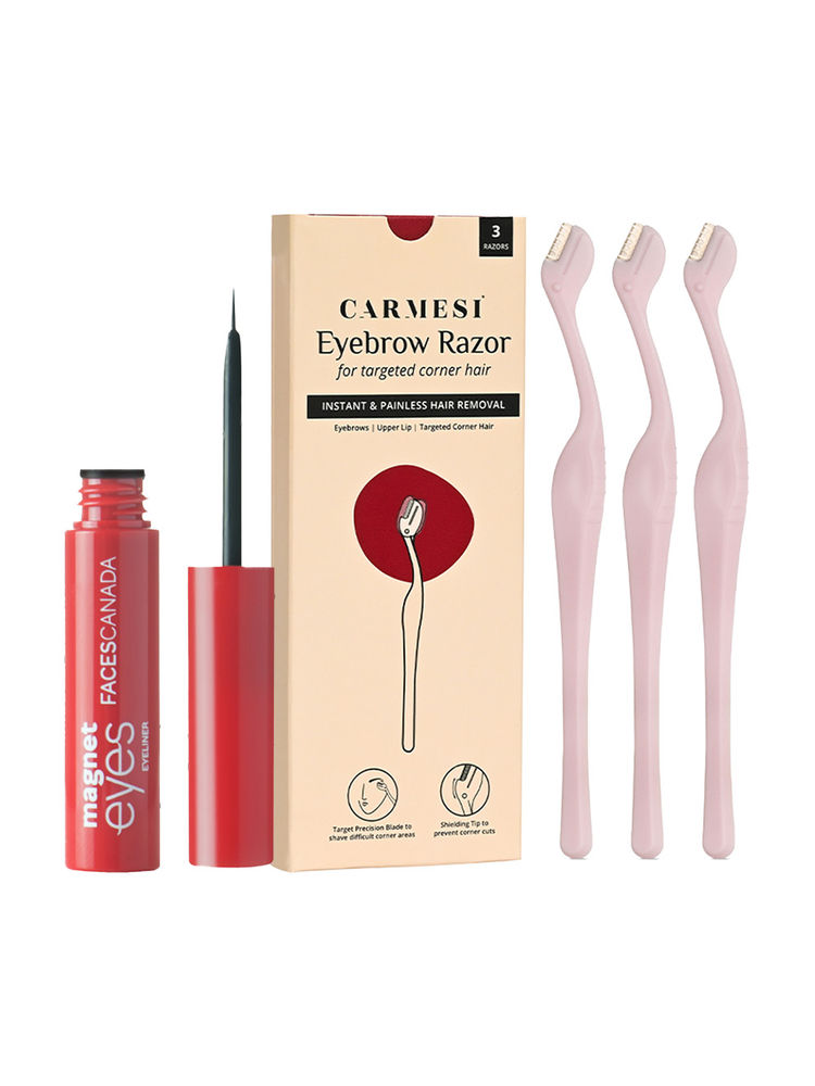 Carmesi Eyebrow Razor + Faces Canada Magneteyes Eyeliner Combo