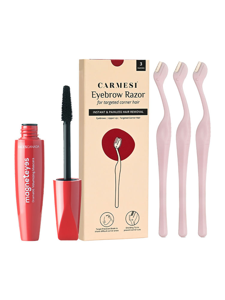 Carmesi Eyebrow Razor + Faces Canada Magneteyes Mascara Combo