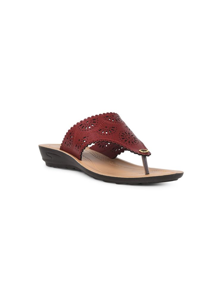 Bata Women Red Wedge Sandals-image-10