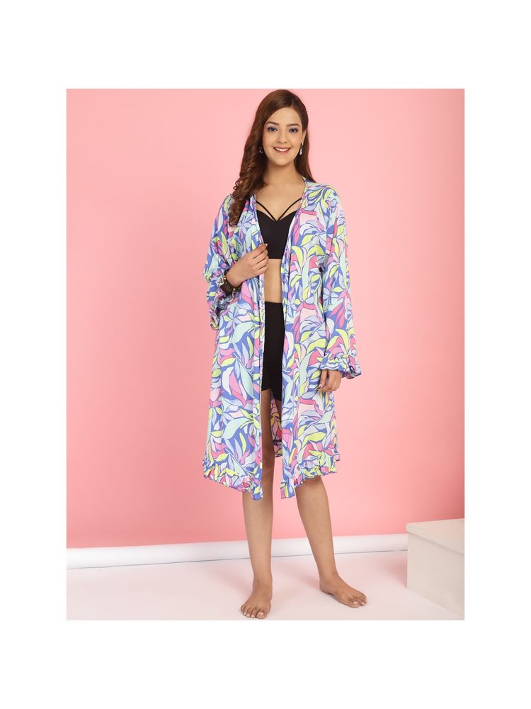 Secret Wish Floral Swimwear Cover Up Shrug-image-7