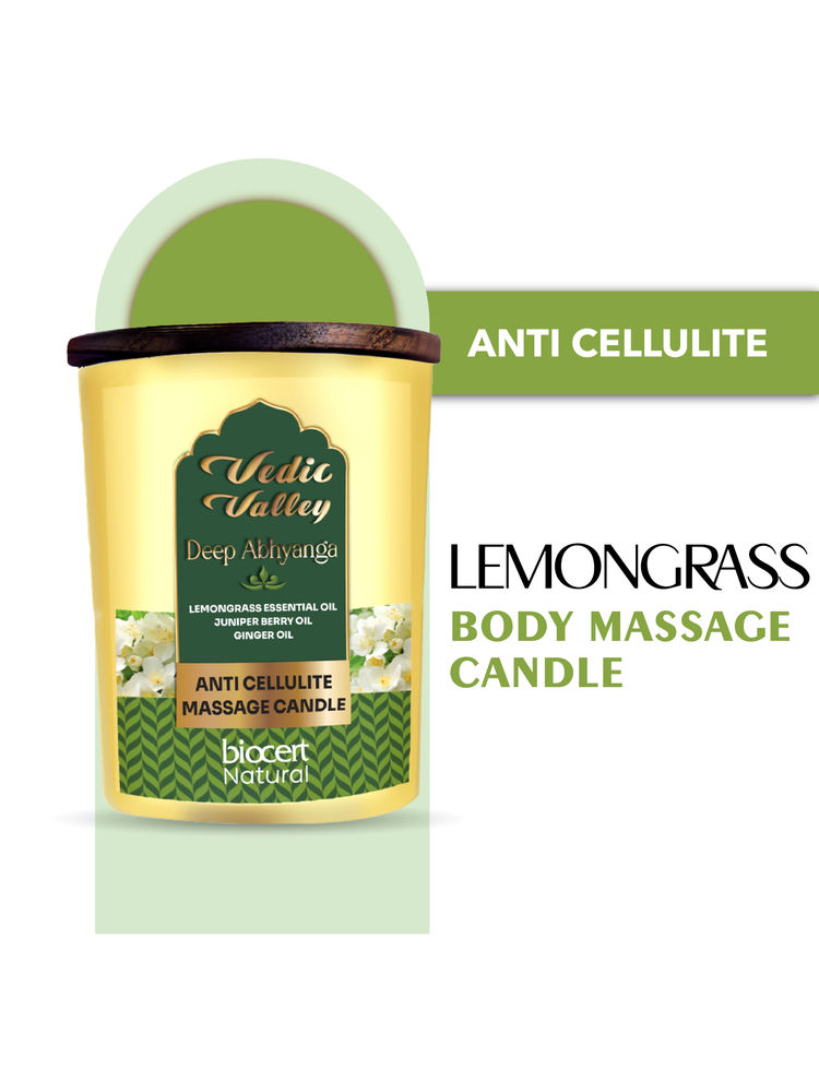 Vedic Valley Lemongrass Anti Cellulite Body Massage Candle