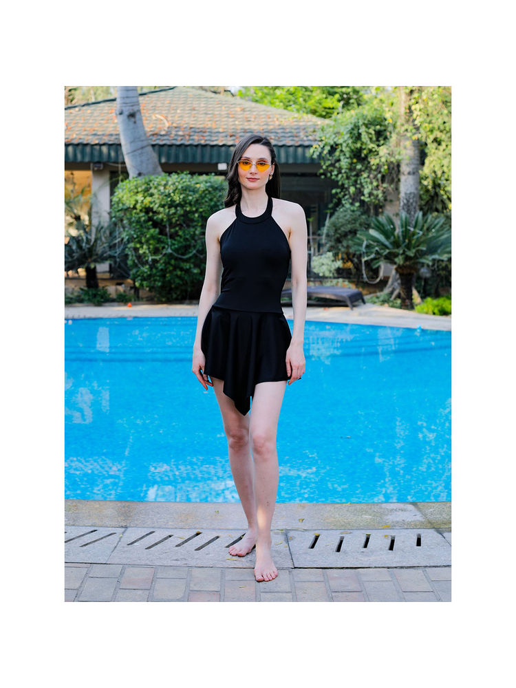 Cukoo Padded Solid Black Swimwear