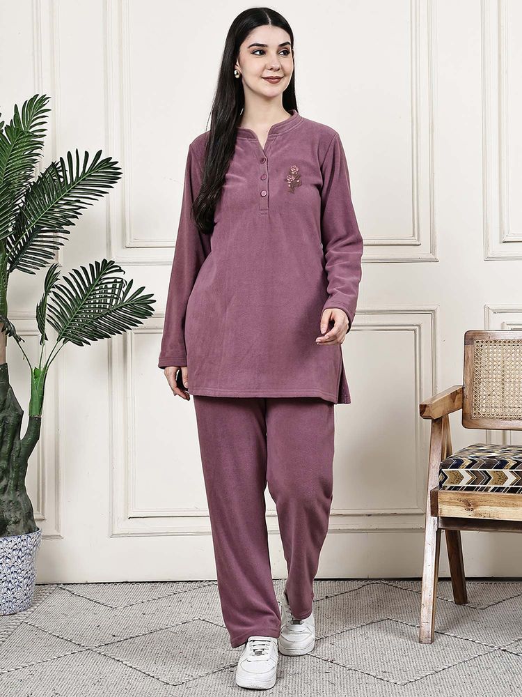 Aerowarm Aero warm Winter Fleece Nightsuit Pink-image-19