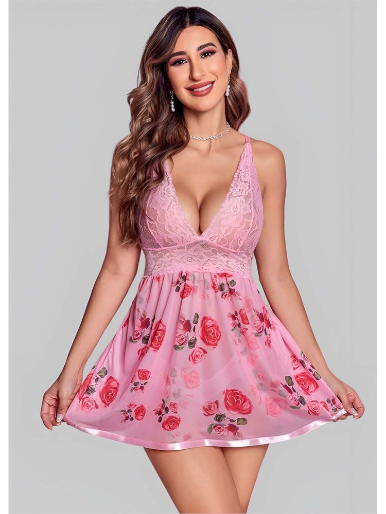 BROIDEN Women Shoulder Straps Baby Doll Pink-image-48