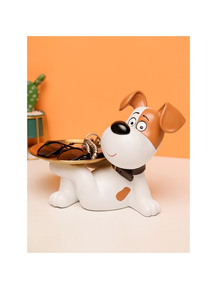 Smokey Cocktail Funky Pet Dog with Tray Sculpture Orange-image-21