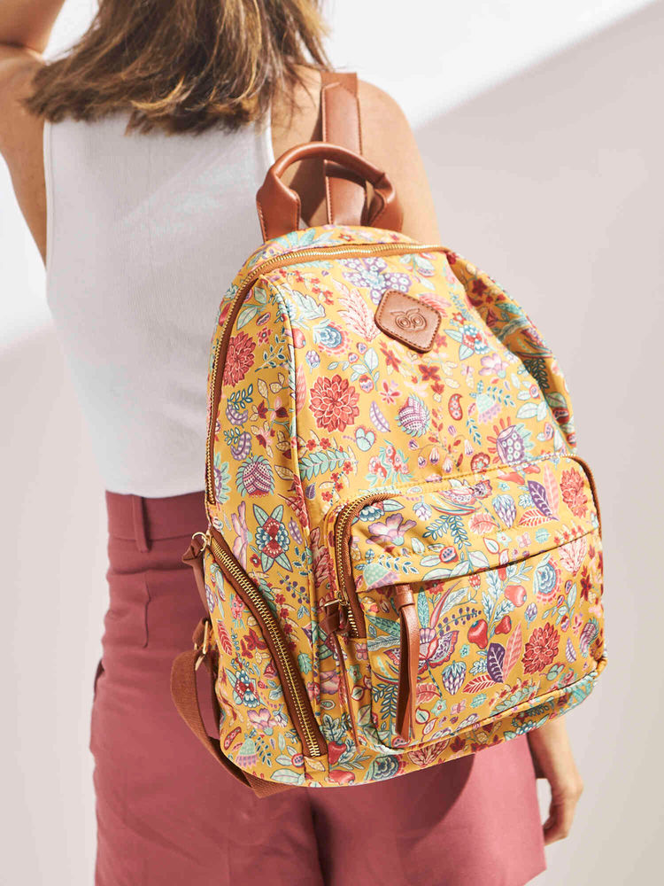 Chumbak Batik Bloom Backpack - Mustard-picture-23