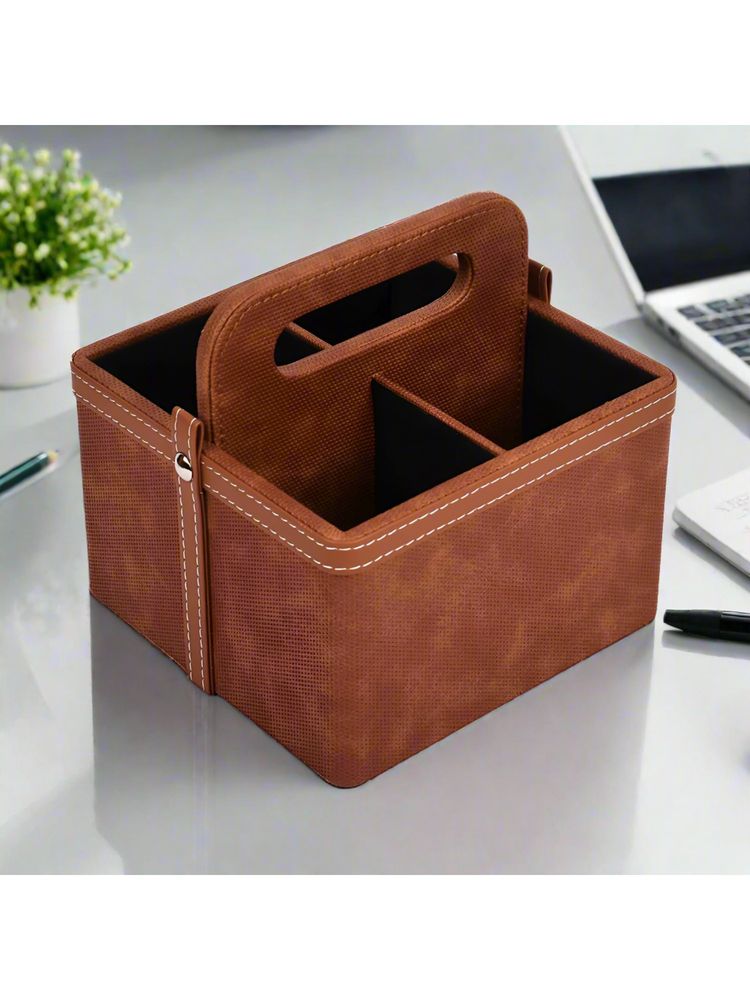 ICHKAN Dote Leatherette Multi-Utility Holder Organiser (4 Partition)-picture-2