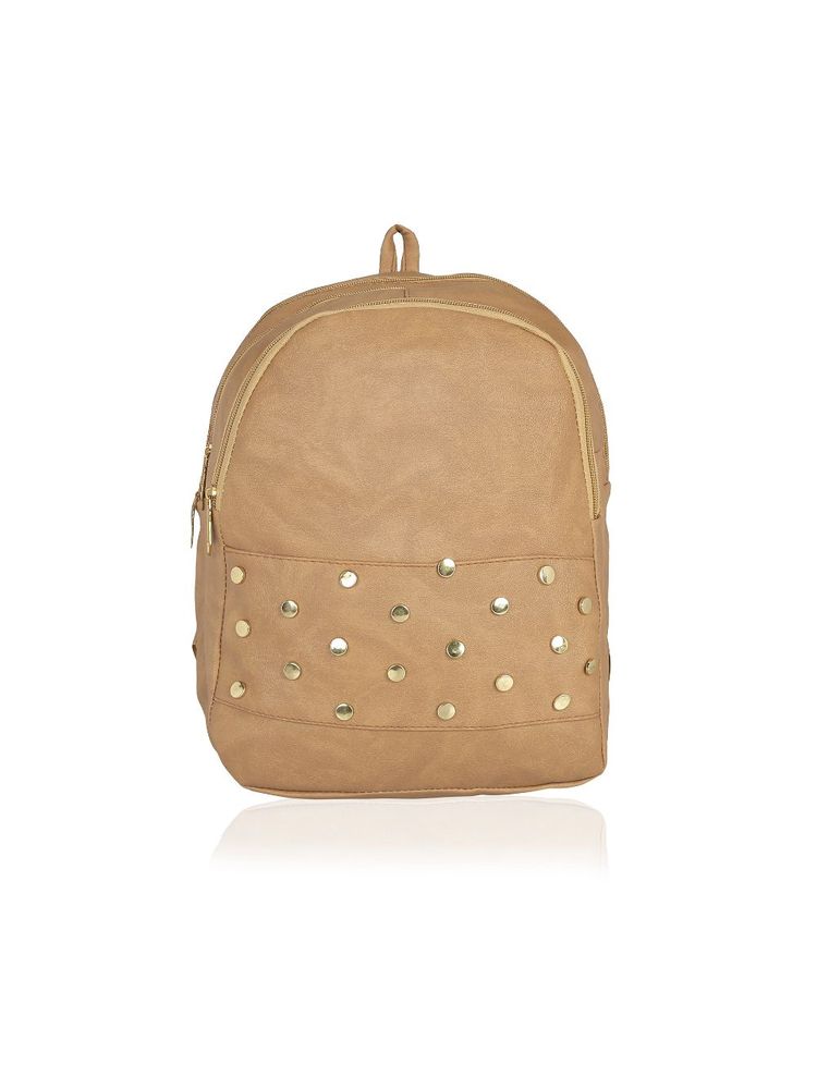 KLEIO Women's Pu Beige Casual Backpack-image-33