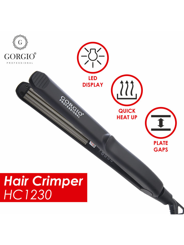 Gorgio Professional Premium Real Ceramic Plated HairCrimper Hc 1230 (Less Damage to Hair)