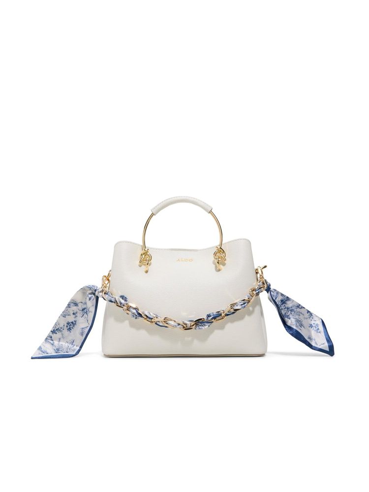 Aldo CALANTHE White Women's Satchel Bag with Detachable Strap & Chain-picture-20