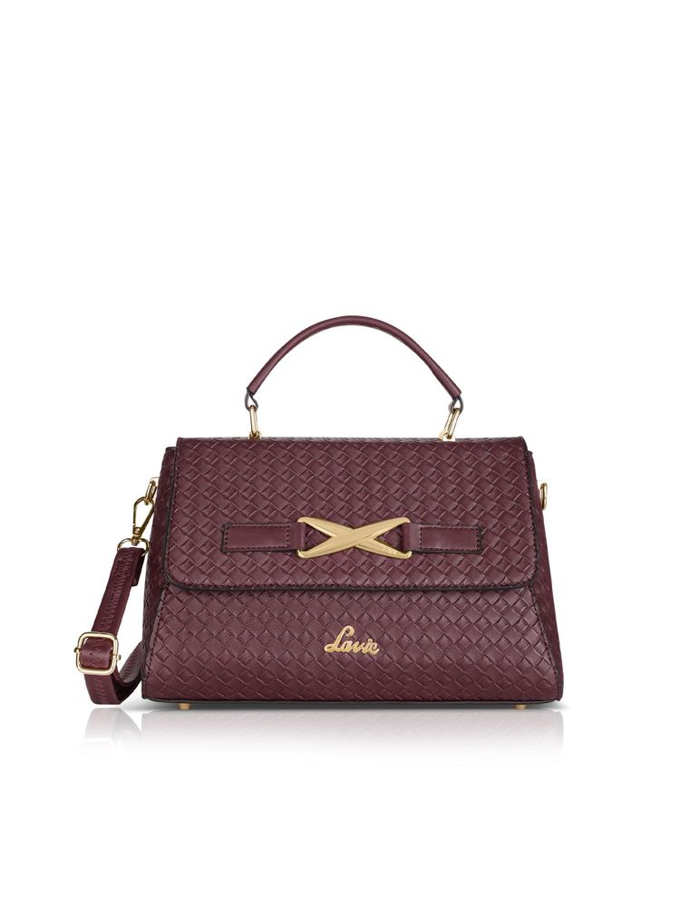Lavie Women's Brenda Infinty Flap Satchel Handbag (Maroon)-image-32