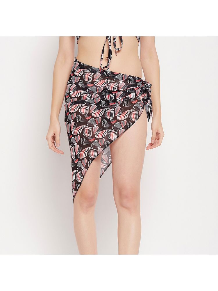 Secrets By ZeroKaata Women Printed Wrap Around Sarong - Black