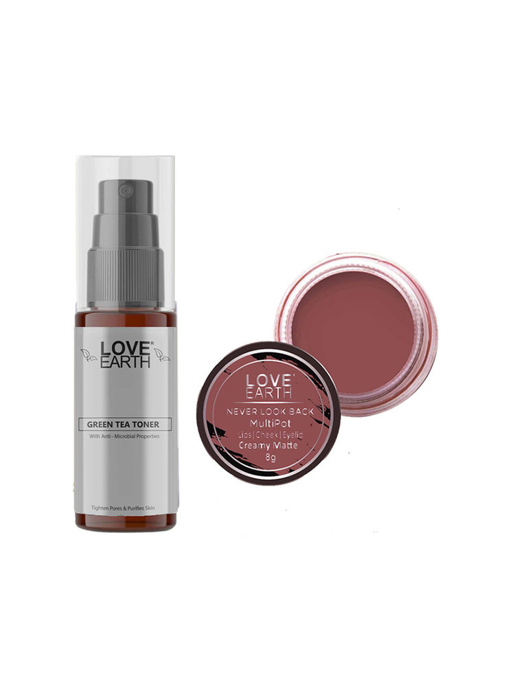 Love Earth Lip Tint & Cheek Tint Never Look Back + Green Tea Toner-picture-23