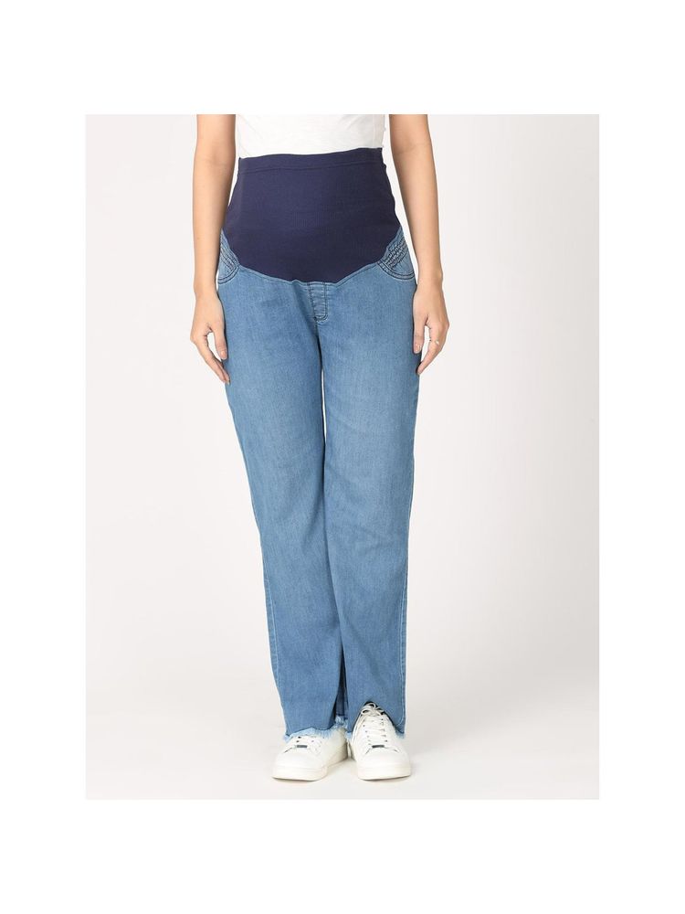 The Mom Store Wide Leg Maternity Denim With Belly Support-picture-28