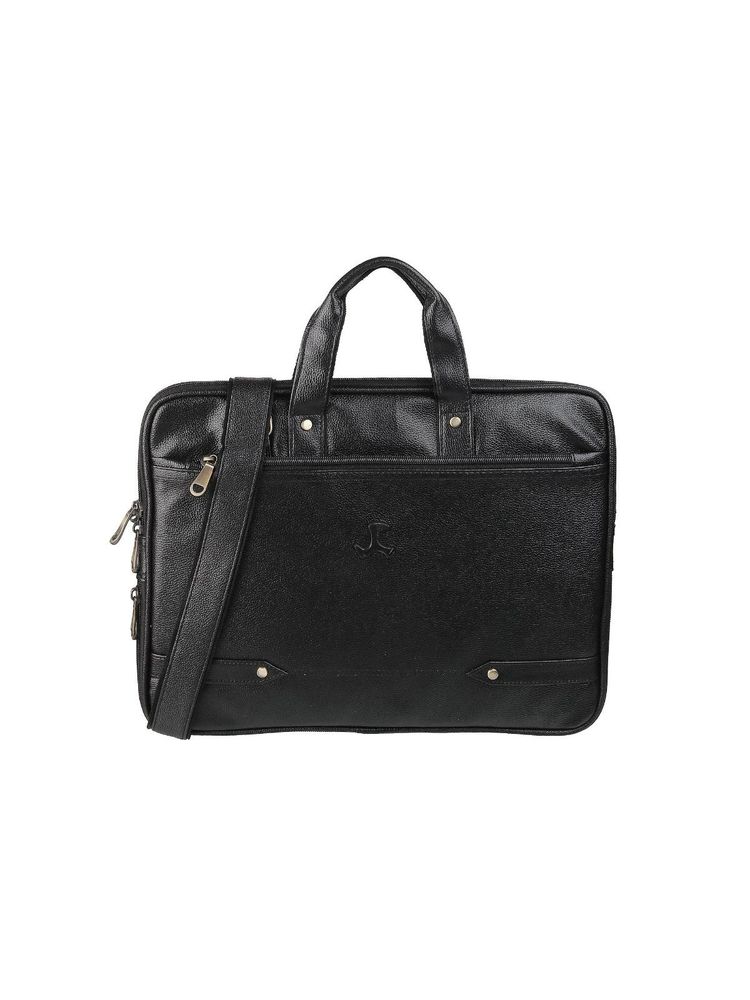 Mochi Textured Black Laptop Bag-image-13