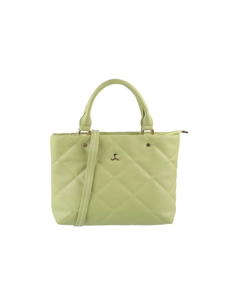 Mochi Women Patterned Green Satchel Bags-image-34