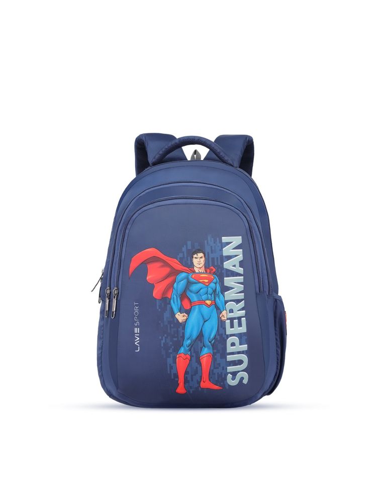 Lavie Sport Superman Ace 26L Casual 17" Backpack for Boys/Girls (Navy) (M)-image-21