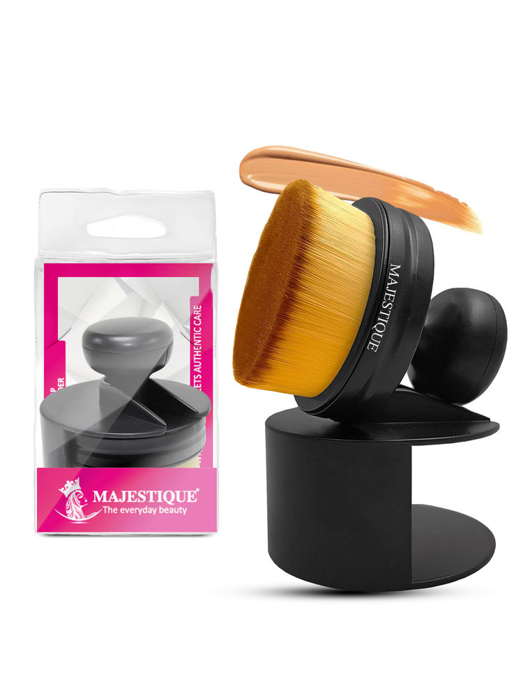 Majestique Flat Round Shaped, Professional Foundation Blender Brush, Cosmetic Brush-picture-19