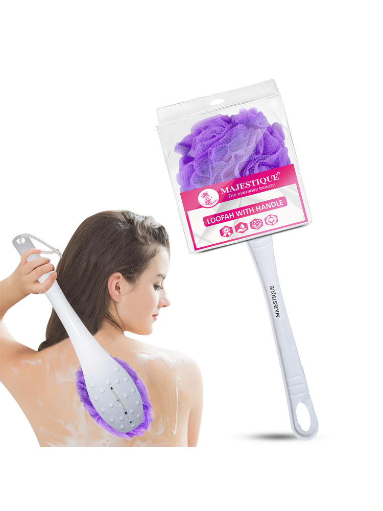 Majestique Long Handle Loofah (Colour May Vary)