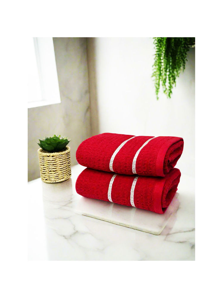 BIANCA Red Extra Plush Turkish Terry Towels (Pack Of 2)-picture-12
