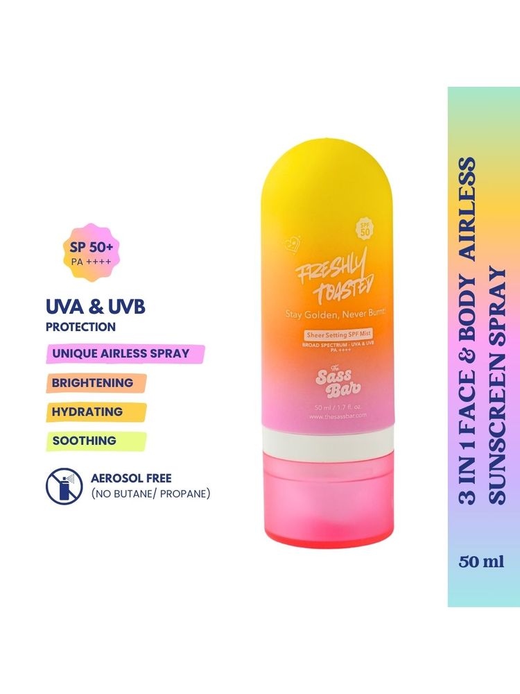 The Sass Bar Freshly Toasted Sheer Setting SPF Face & Body Mist-image-25